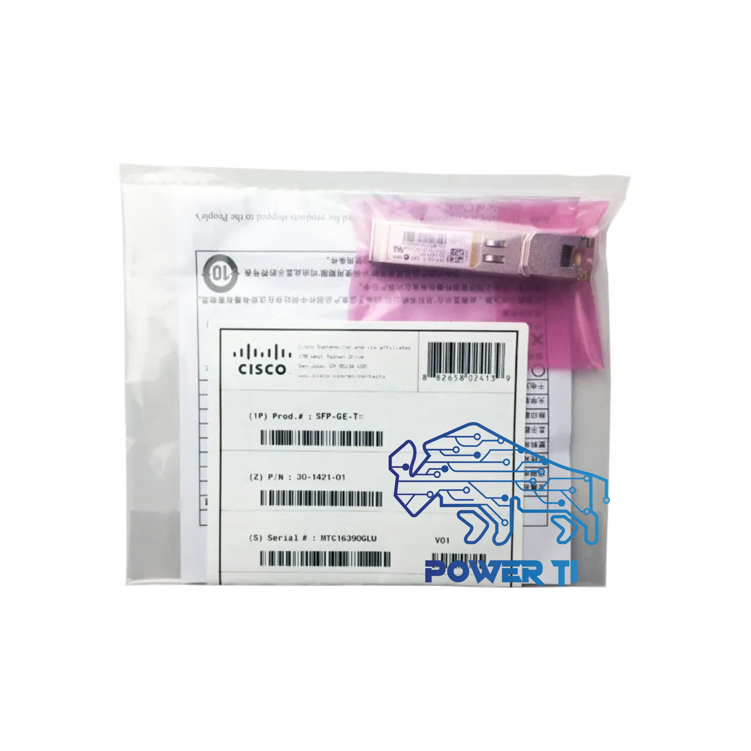 Transceiver Cisco SFP-GE-T Cobre RJ-45 1000BASE-T 100m | SFP-GE-T