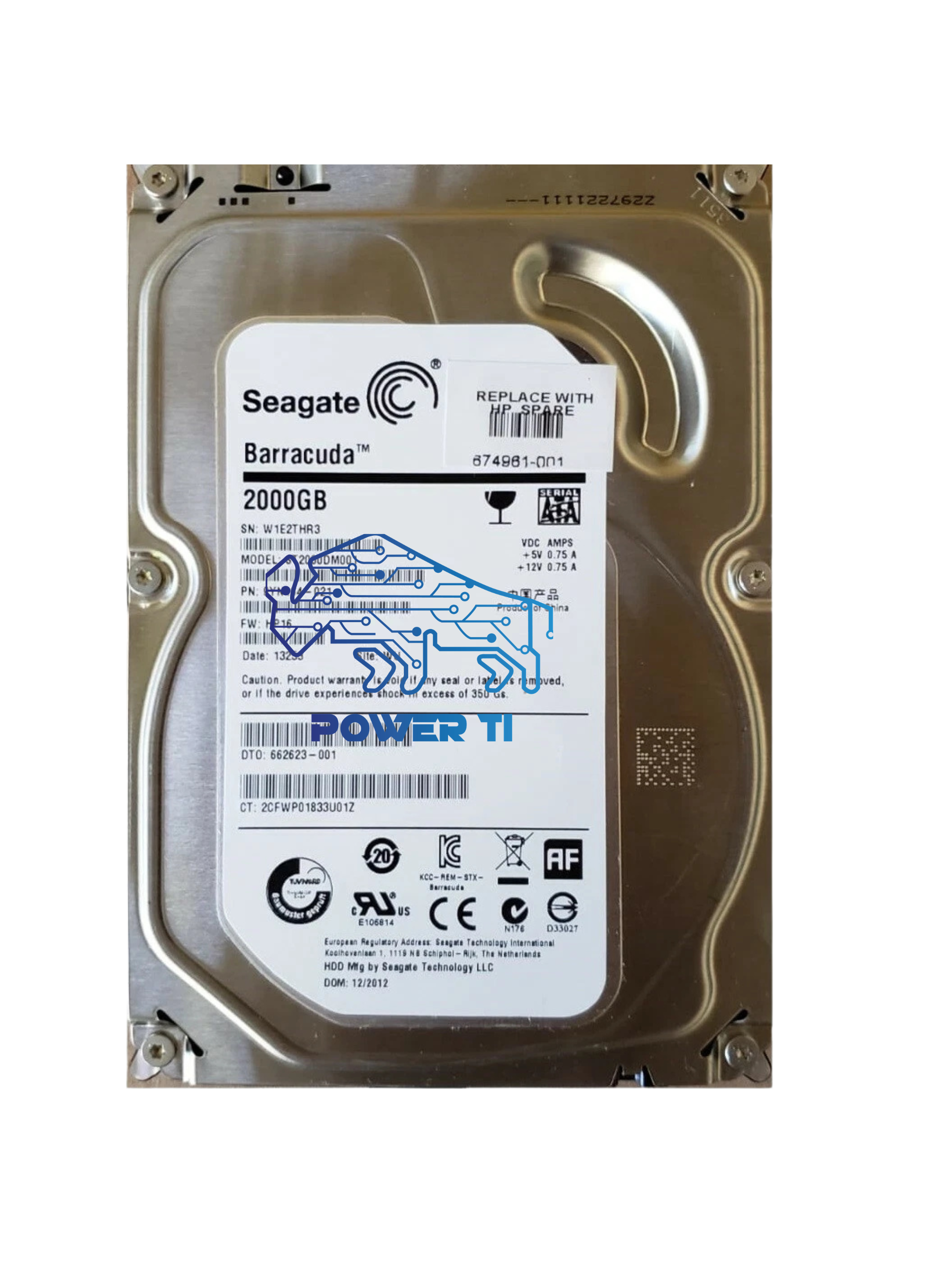 Disco Duro HP 2TB, 7200 RPM, SATA, 3.5 | 674961-001